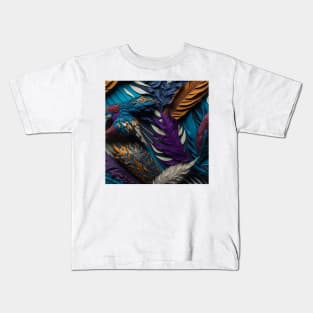 Collage of feathers pattern Kids T-Shirt